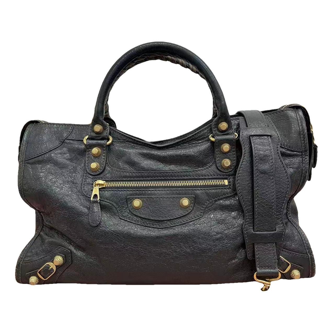 City leather handbag