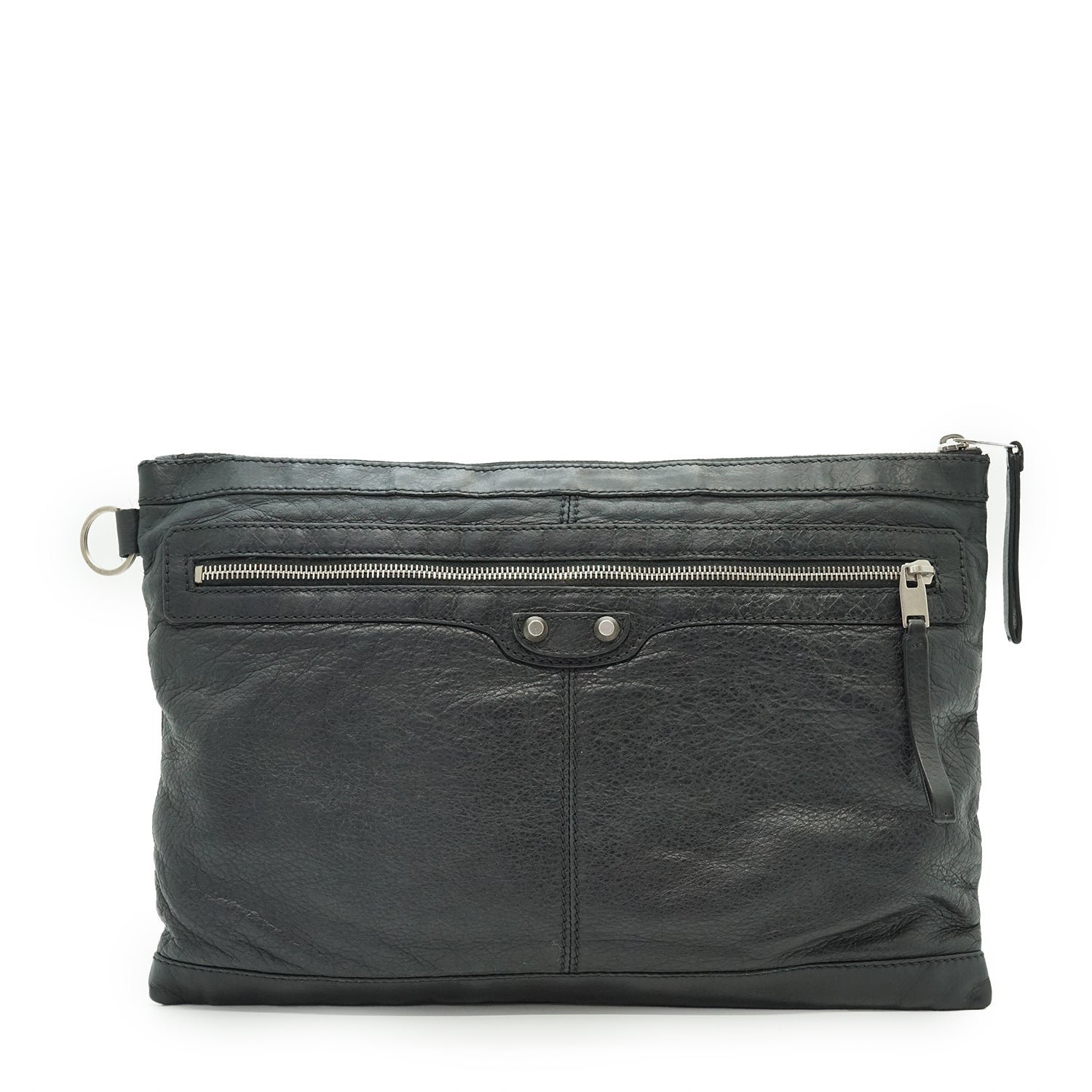 Leather clutch bag
