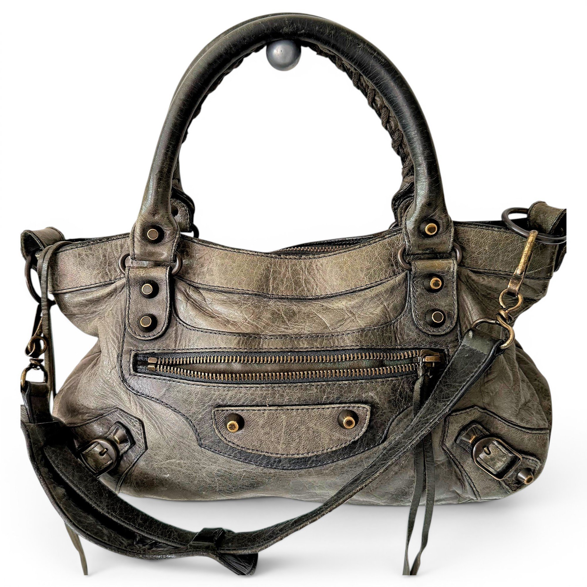 City leather handbag