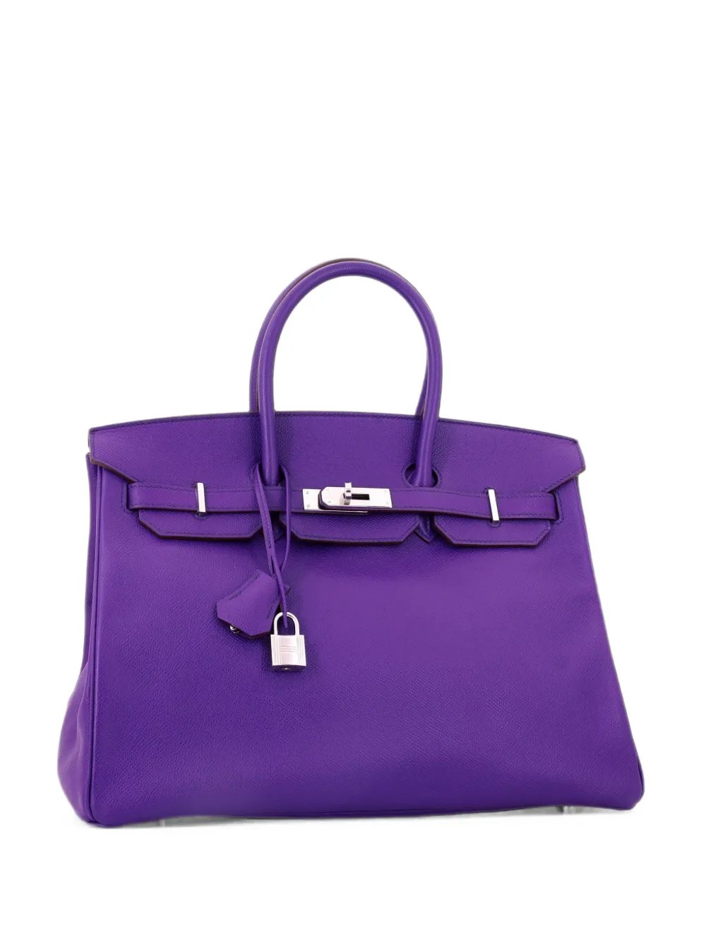 Hermes Birkin Handbag Purple Epsom with Palladium Hardware 35 satchel