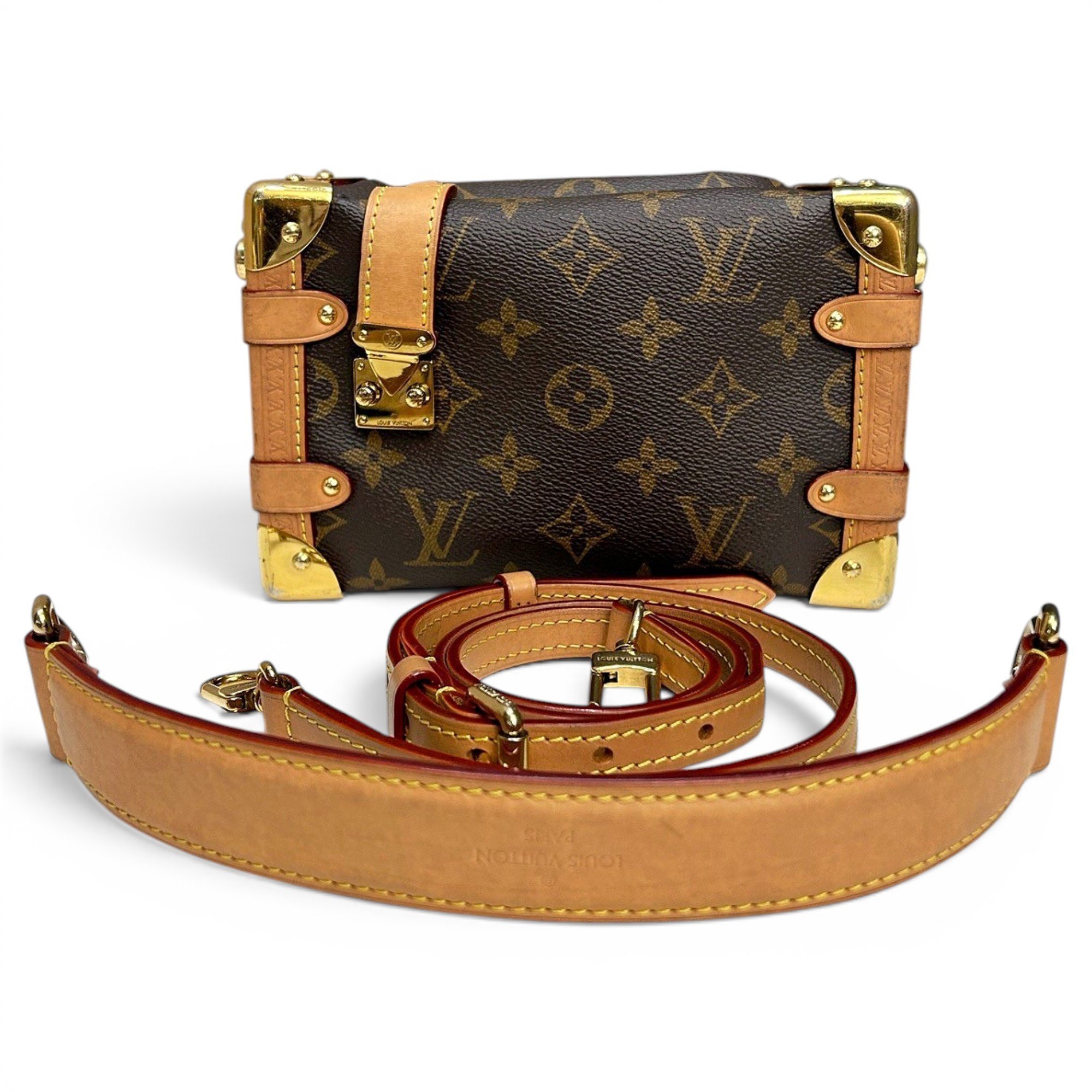 Side Trunk leather handbag