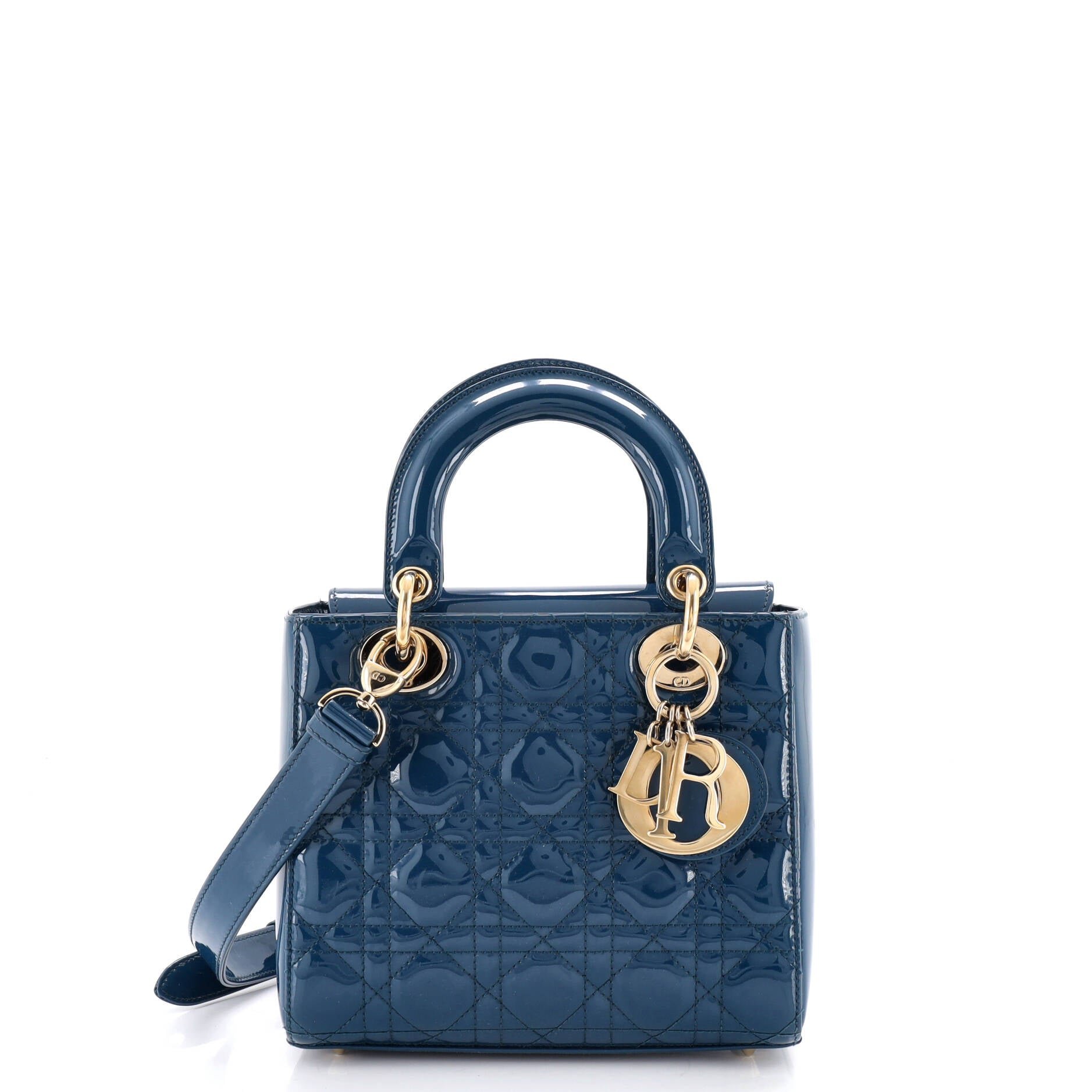 Lady Dior Bag Cannage Quilt Patent Small