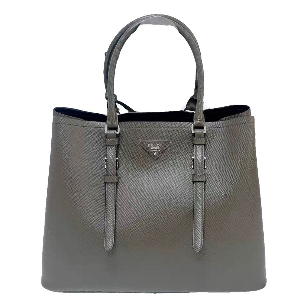 Double leather handbag