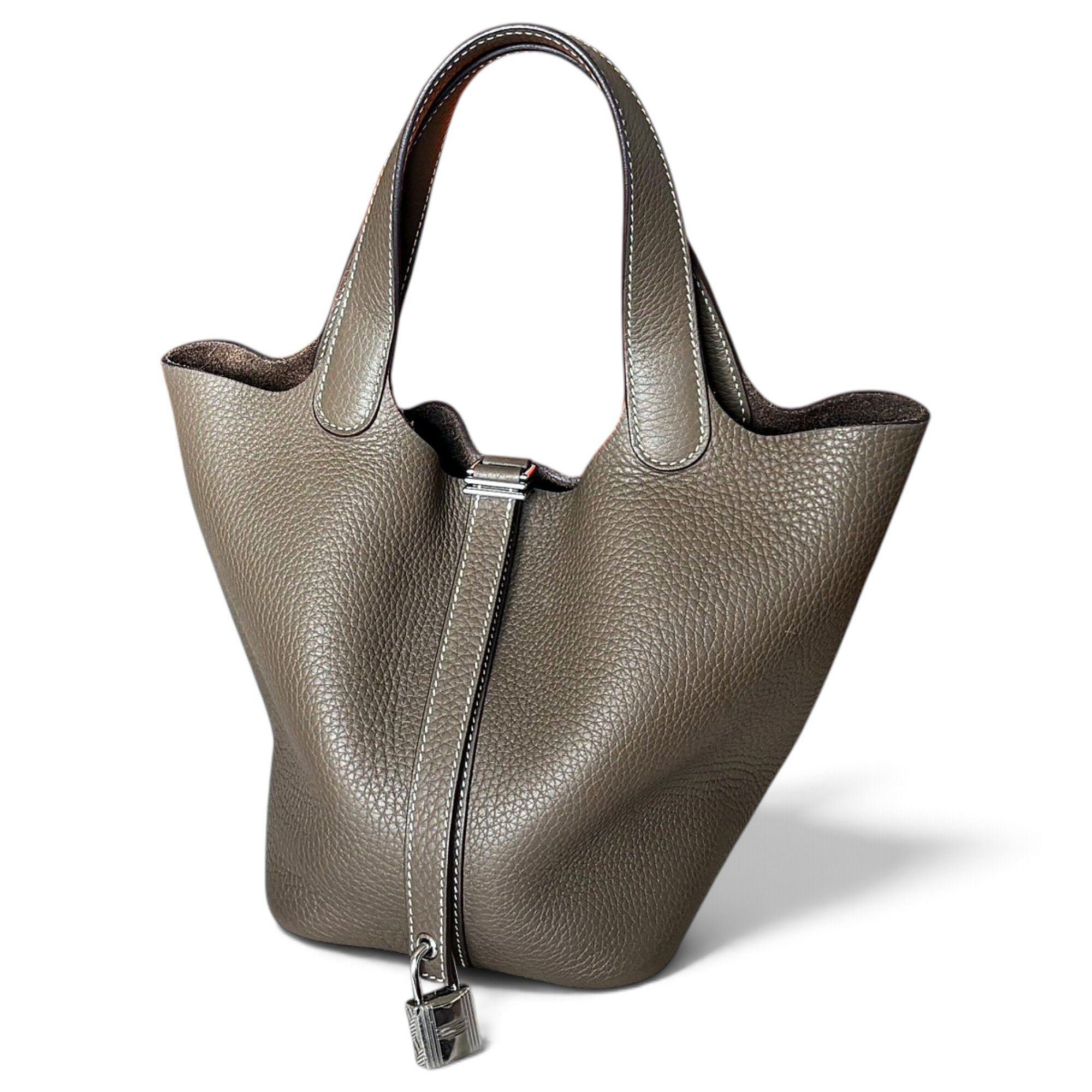 Picotin leather tote