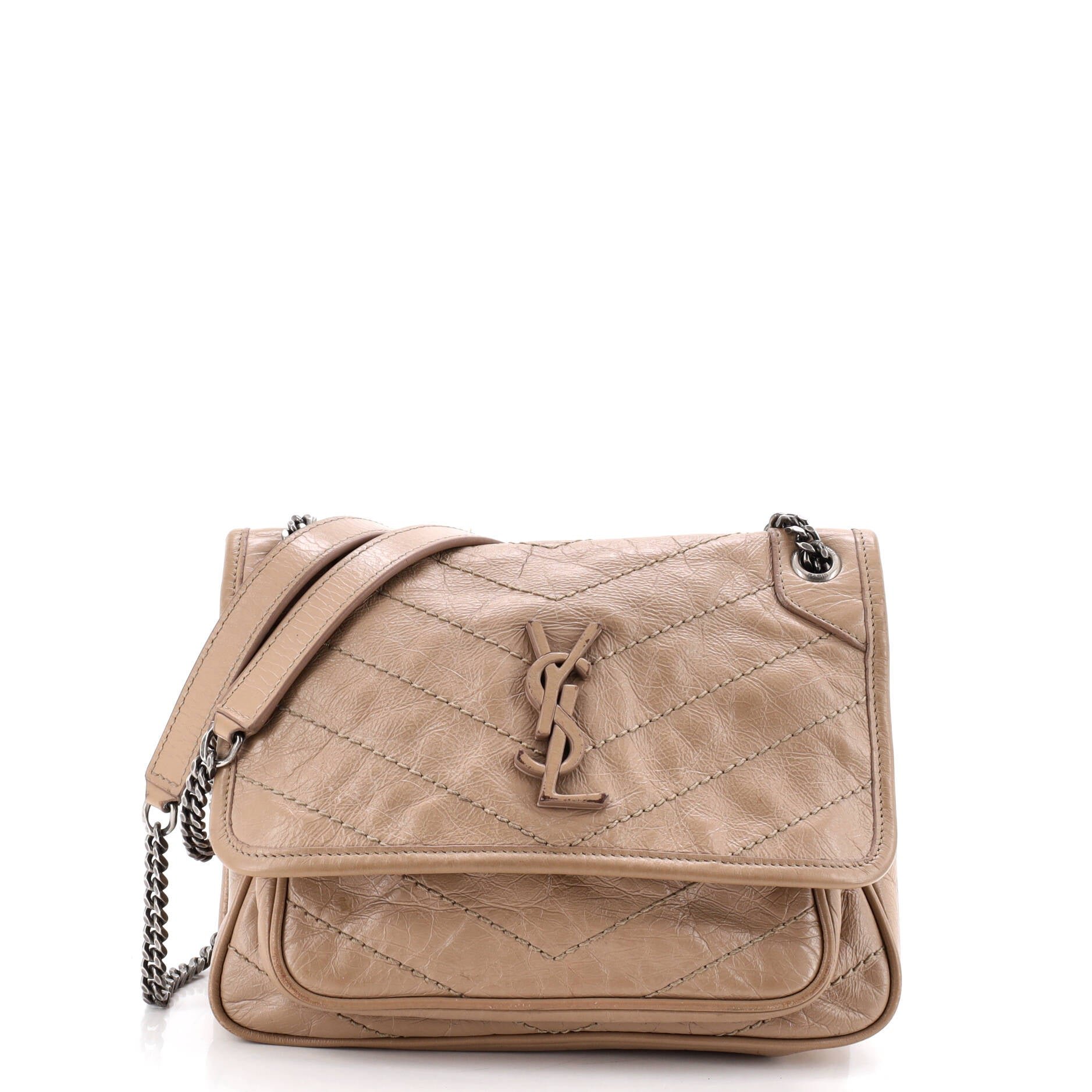 Niki Chain Flap Bag Matelasse Chevron Leather Baby