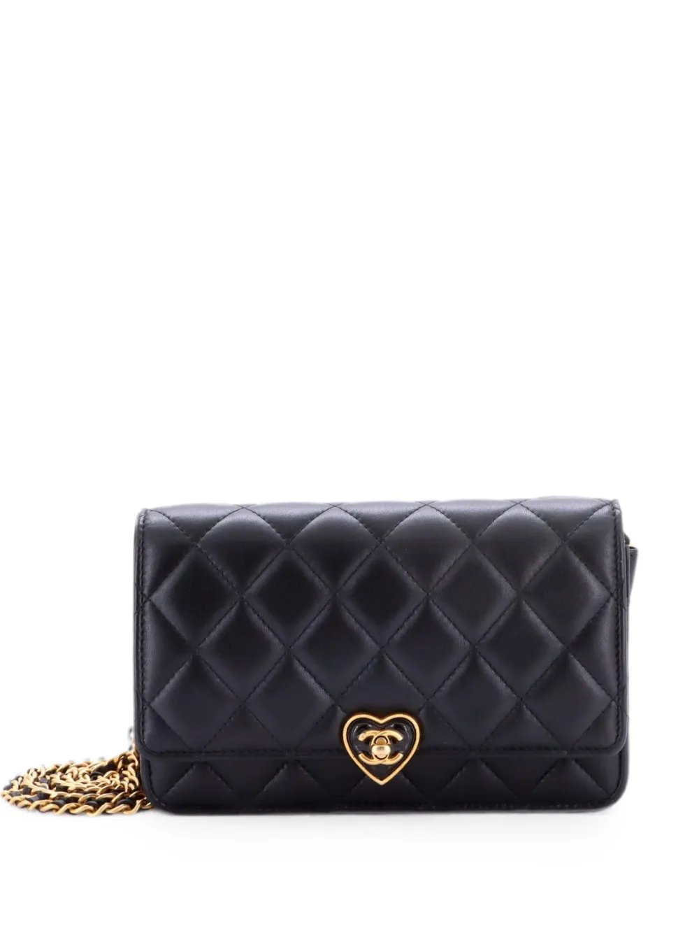 Coco Love CC Heart Wallet on Chain Quilted Lambskin crossbody bag