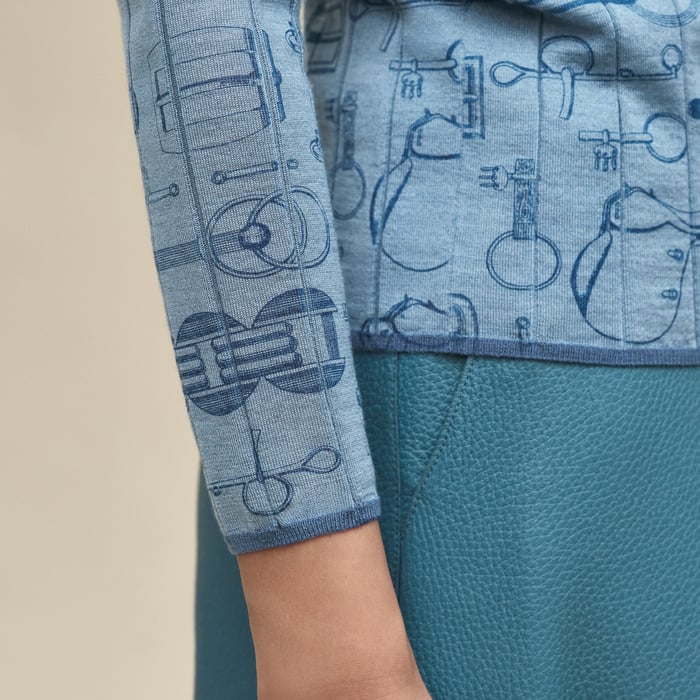 Bleu Adriatique "Cahier Du Colporteur" Buttoned Cardigan