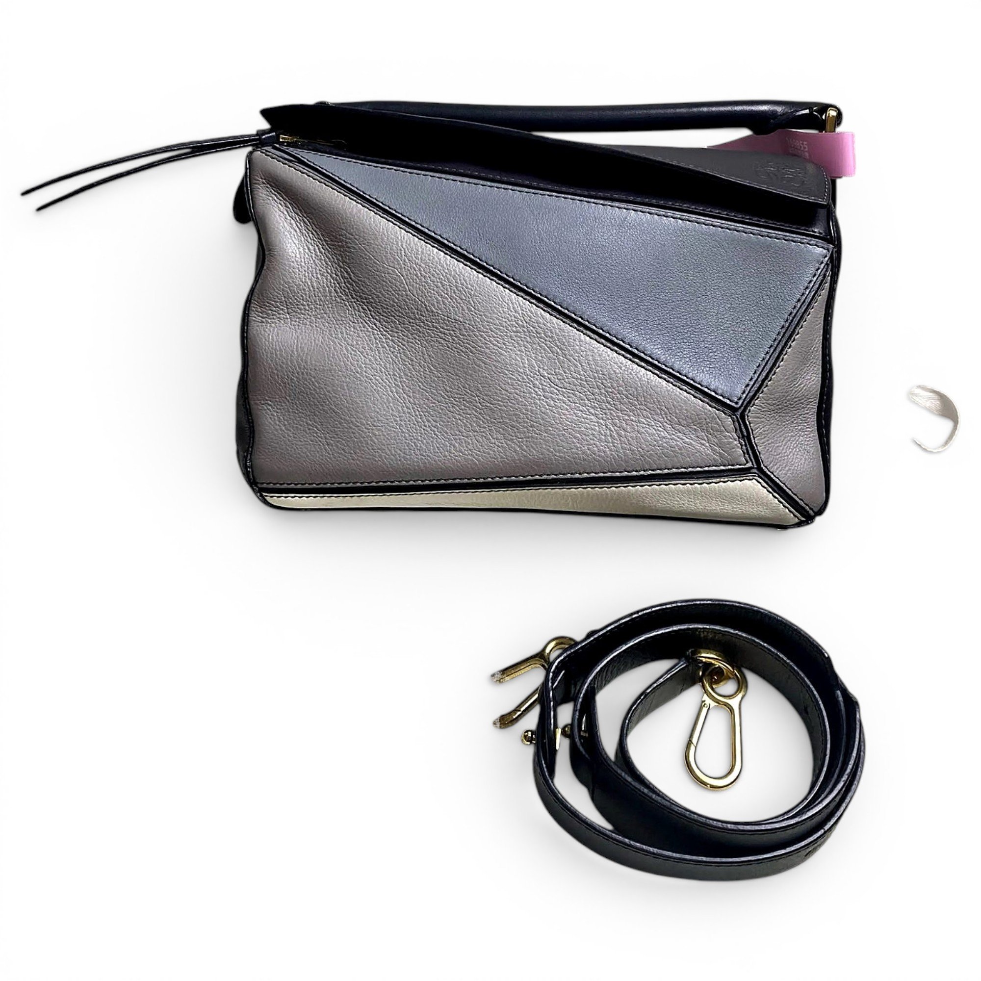 Puzzle leather handbag