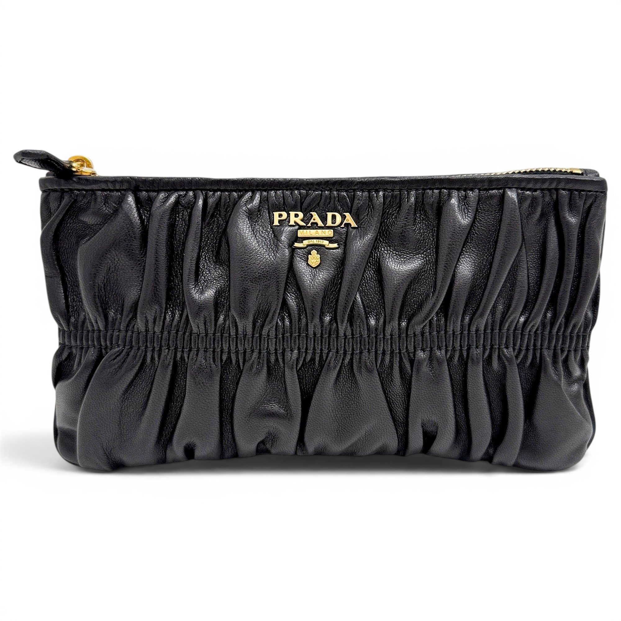 Leather clutch bag