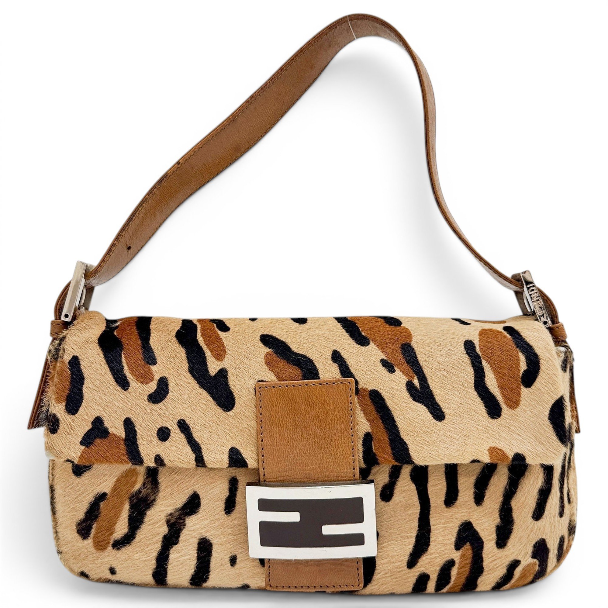 Baguette pony-style calfskin handbag
