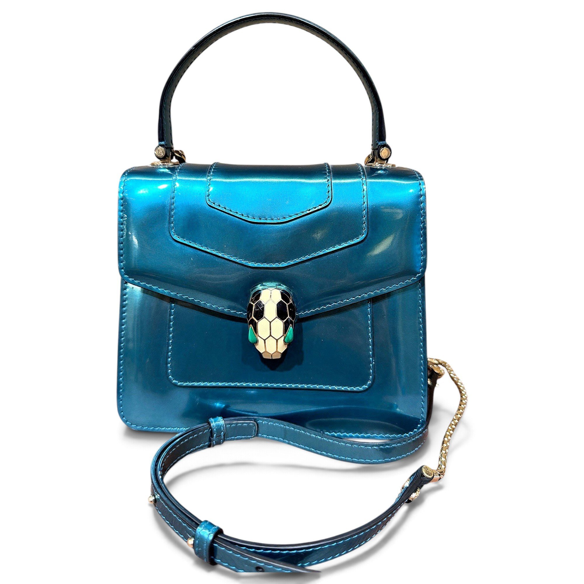Serpenti patent leather crossbody bag