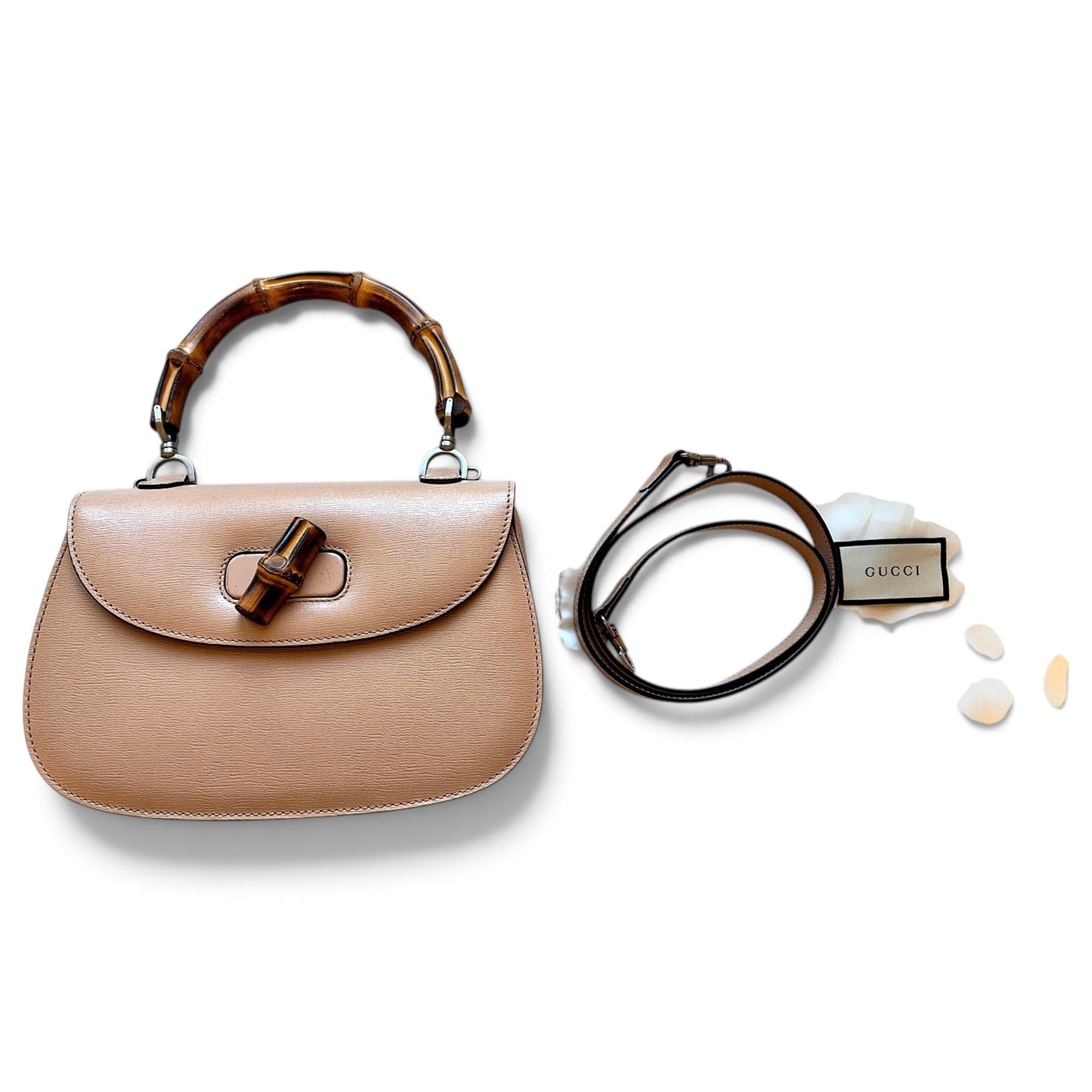 Bamboo Top Handle leather handbag
