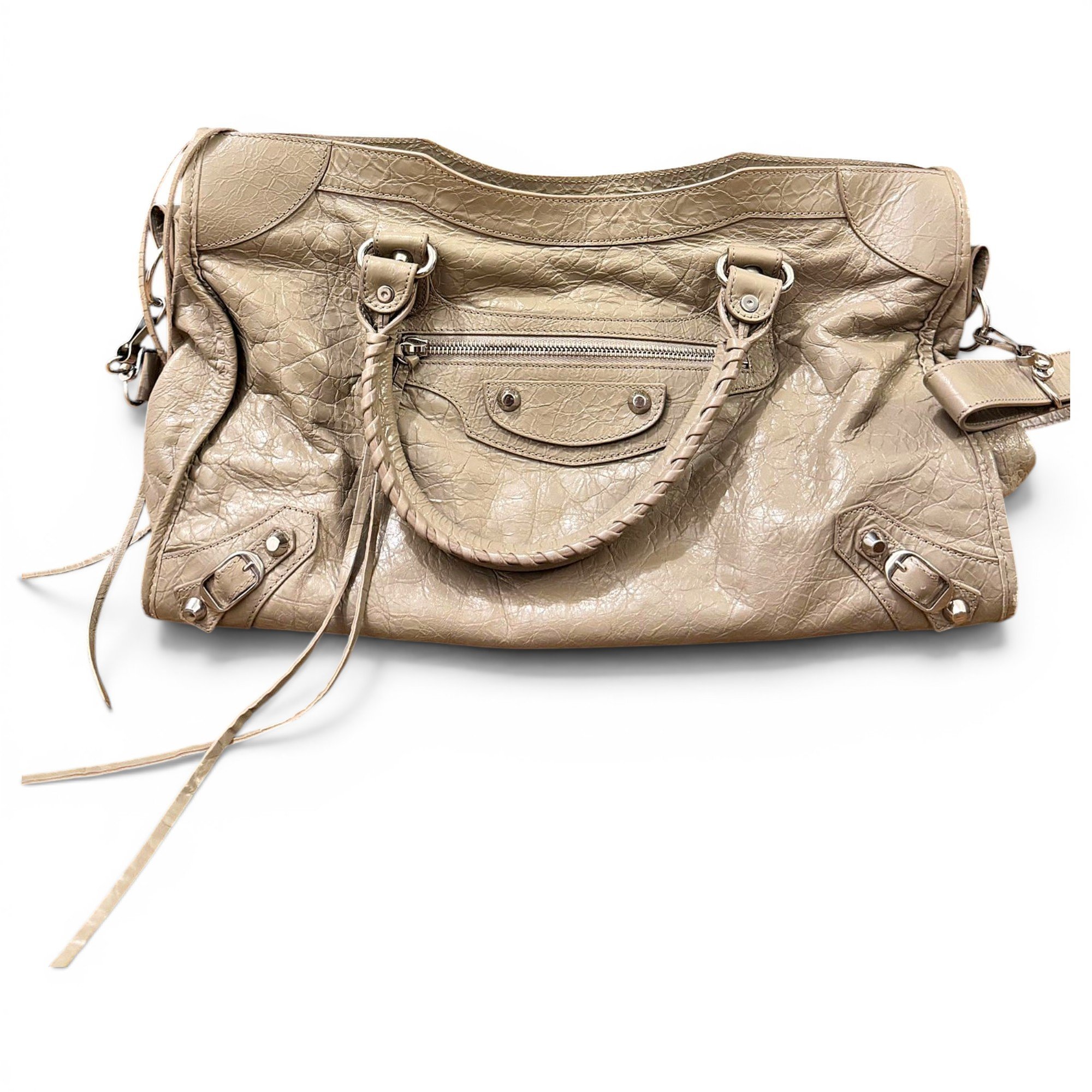 City leather handbag