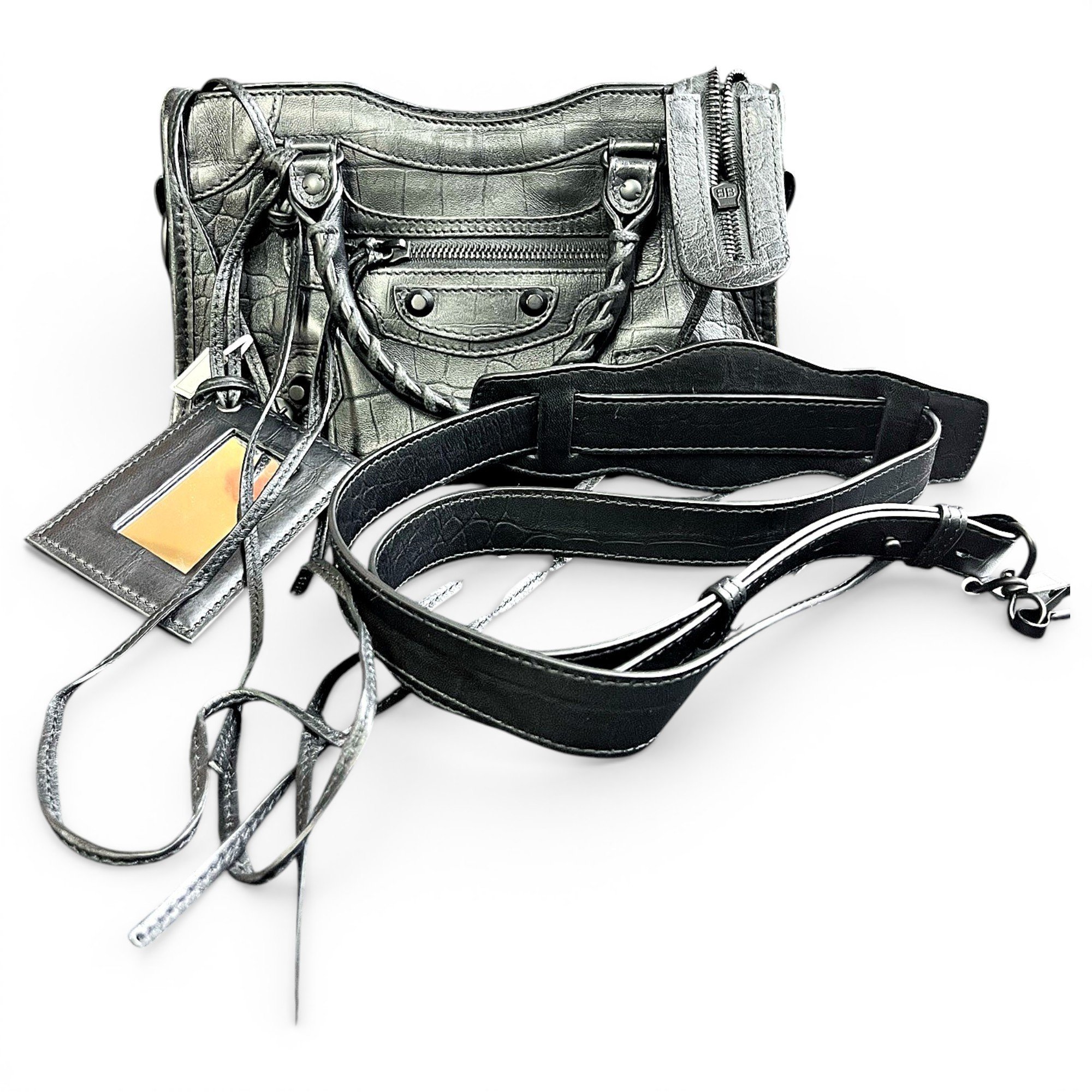 City leather handbag