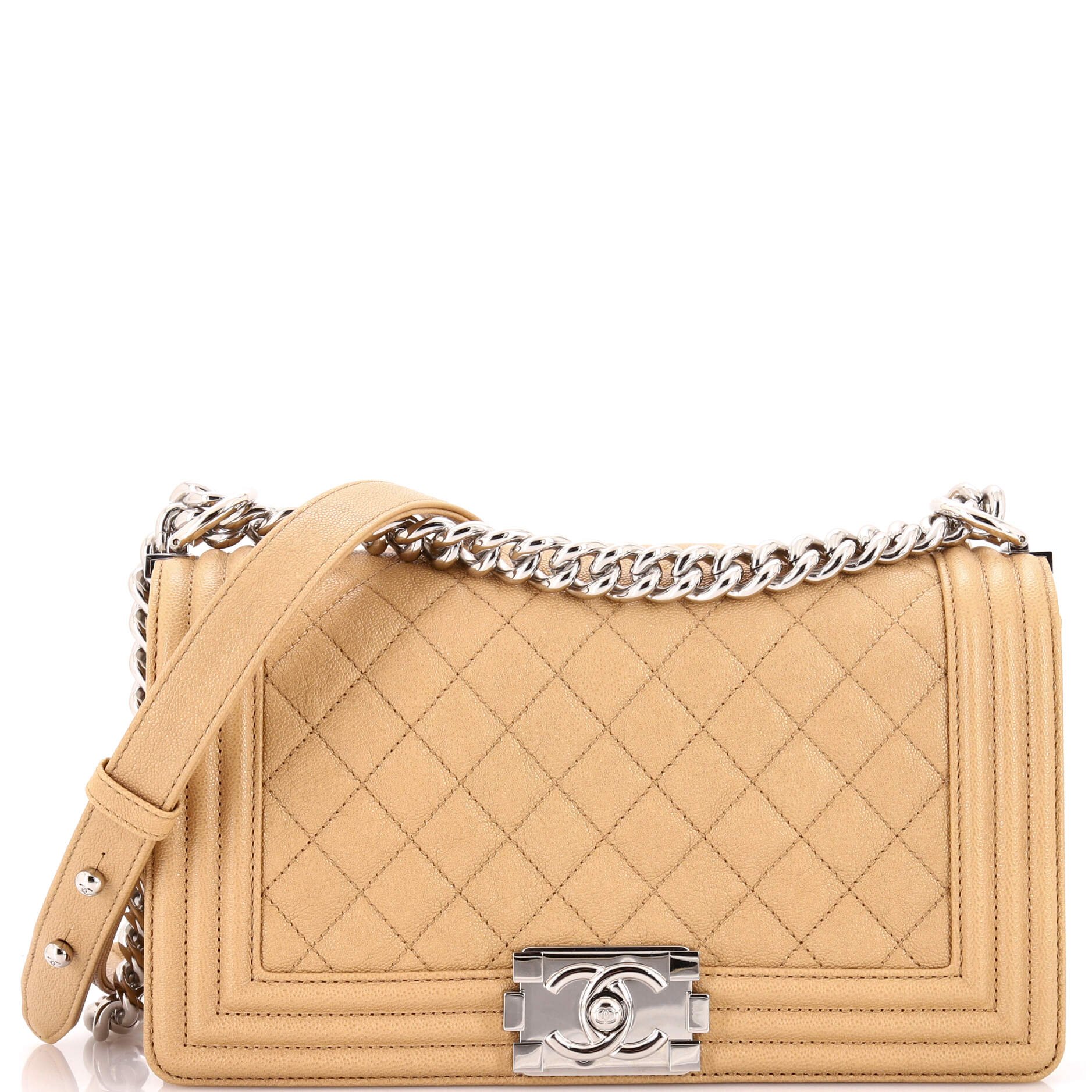 Boy Flap Bag Quilted Caviar Old Medium