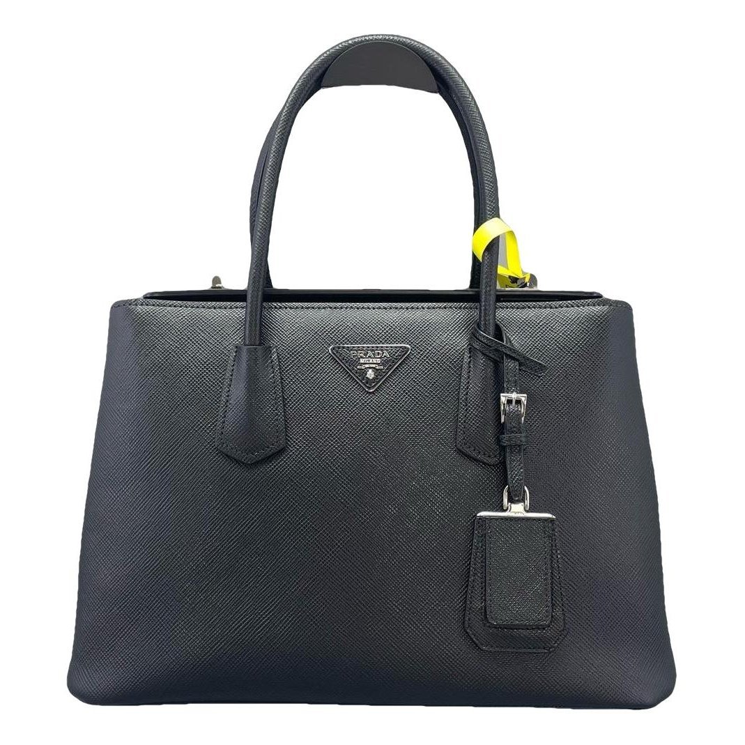 Double leather handbag