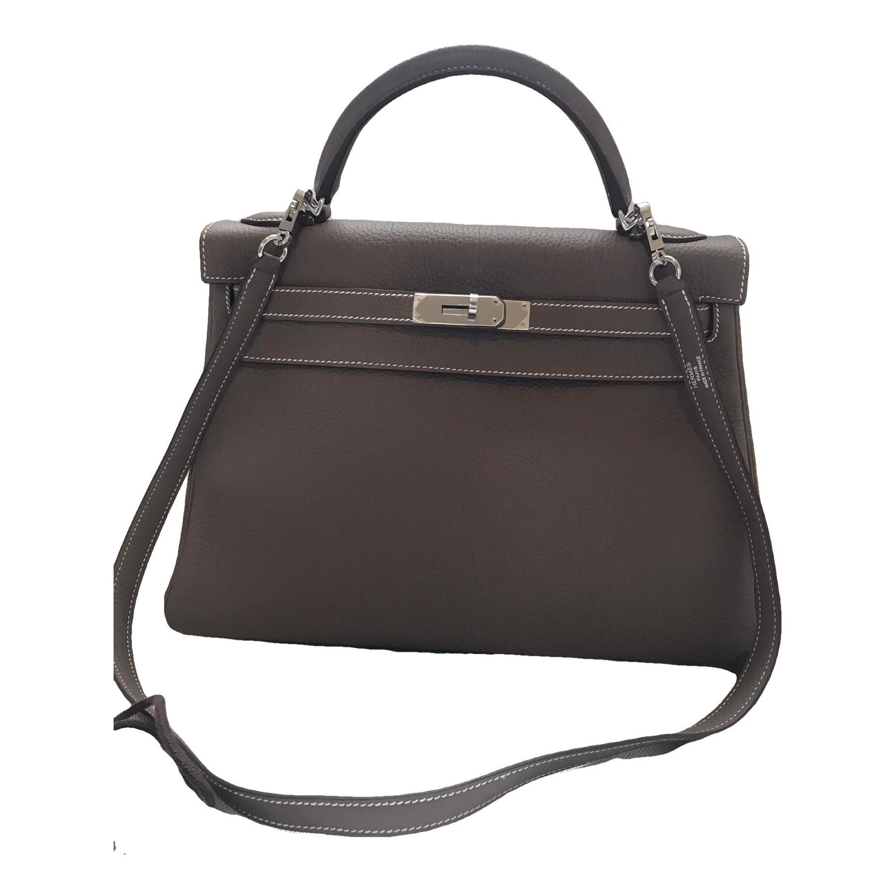 Hermes Kelly 32 Handbag Etoupe Togo Leather