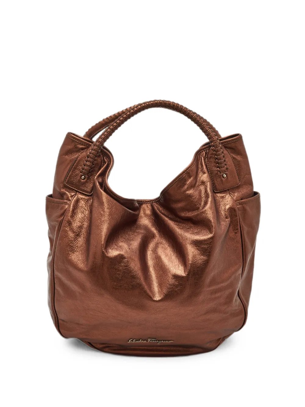 braided handle tote bag