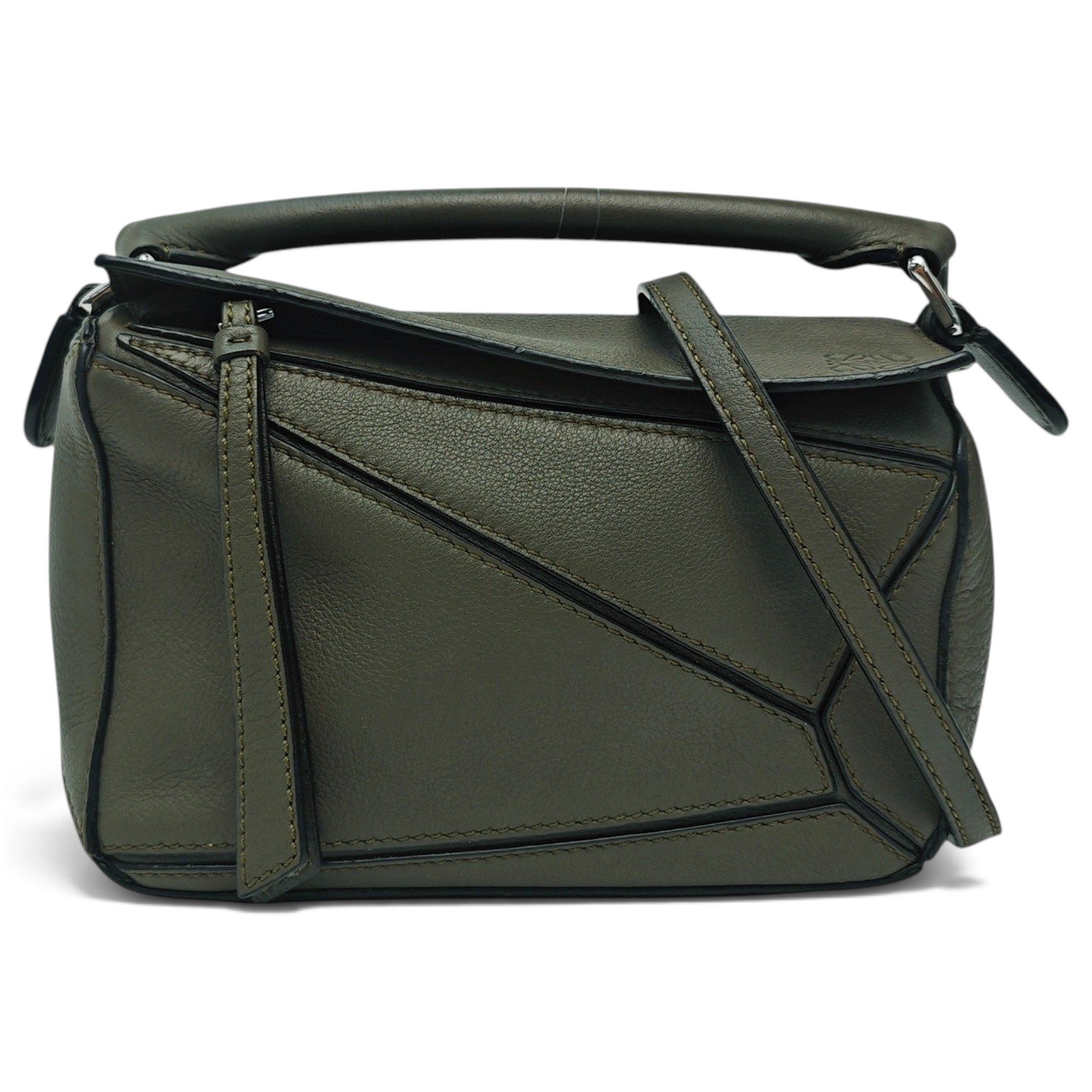 Puzzle leather handbag