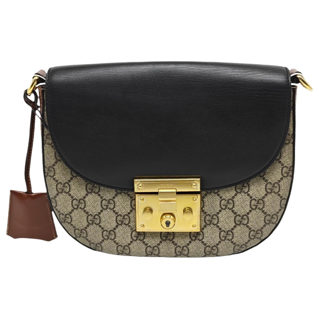 Padlock leather crossbody bag