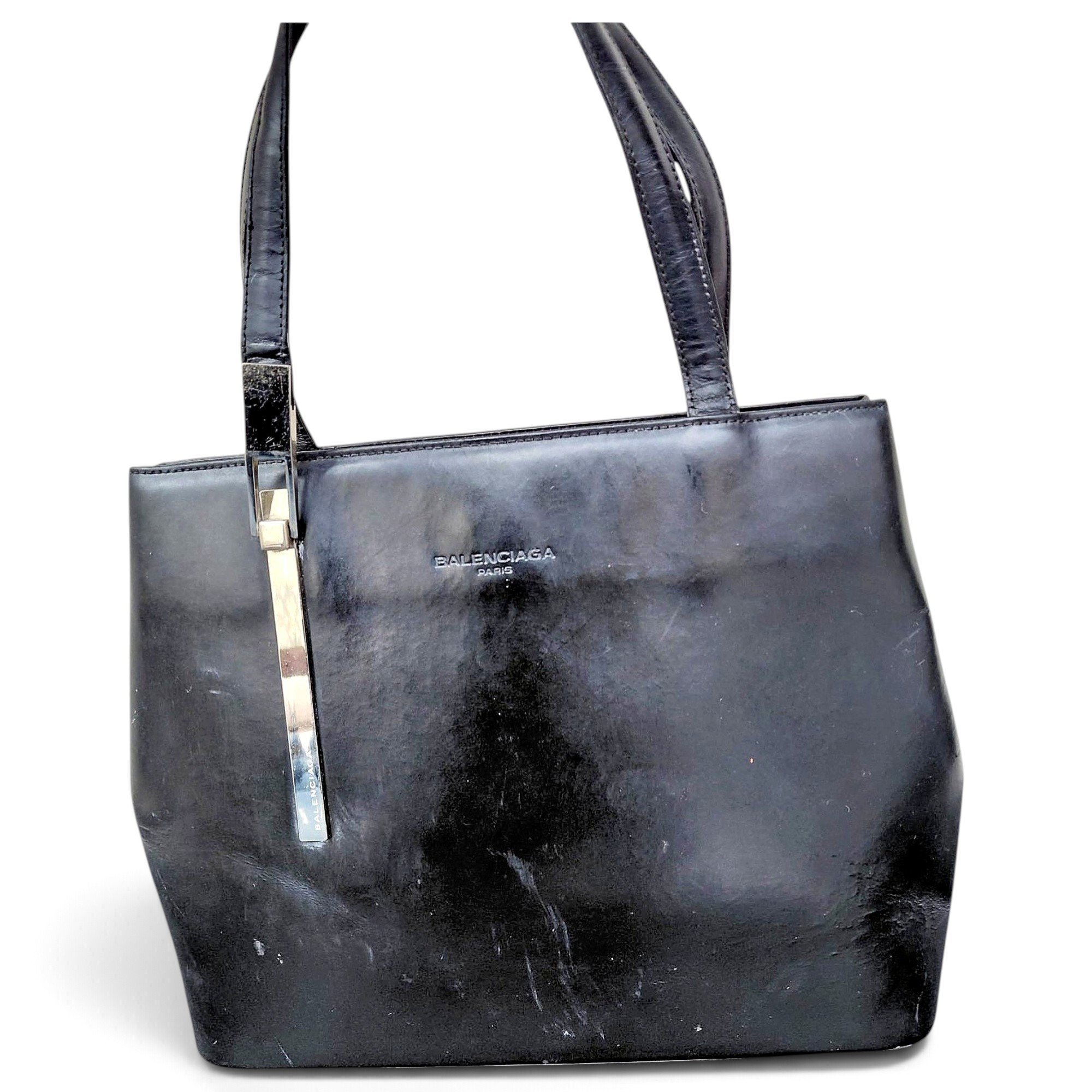 B leather tote
