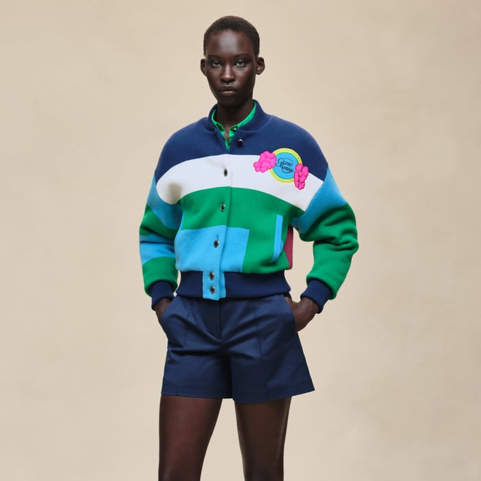 Vert Jungle Blouson Matelassé Motif « grand Manège »