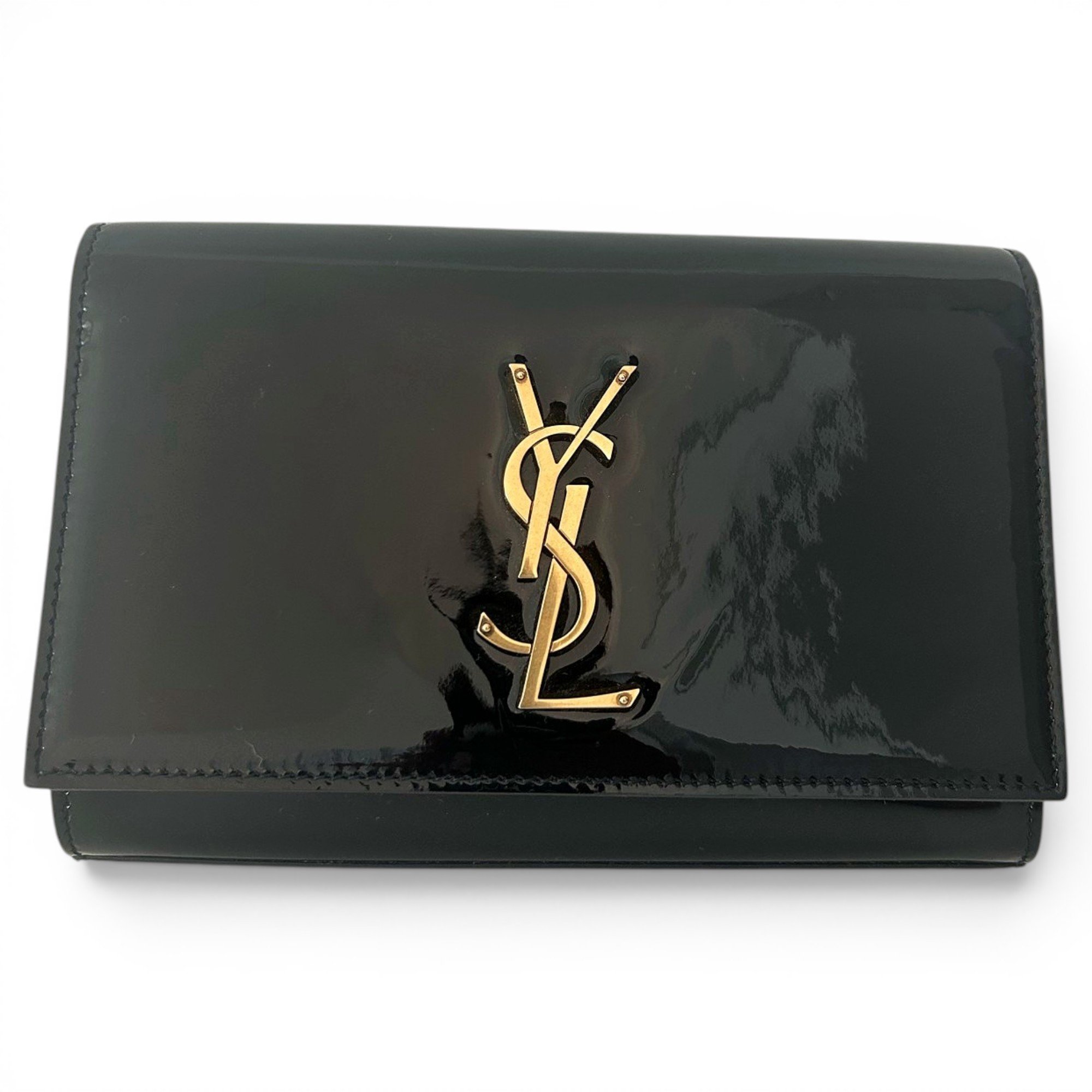 Kate monogramme patent leather clutch bag