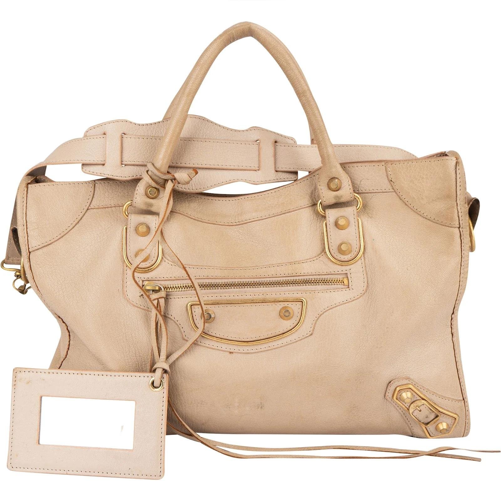 City leather handbag