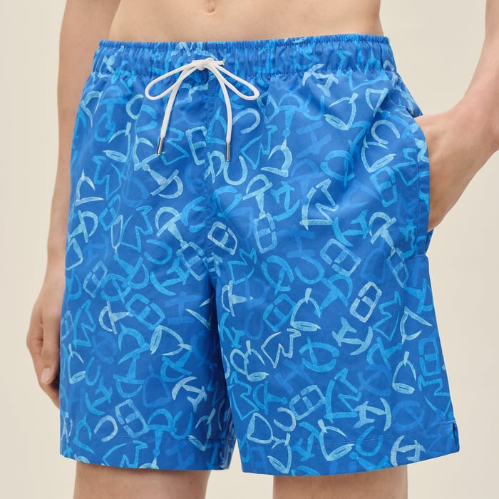 Bleu Vif "Calligraphie Equestre" Swim Trunks