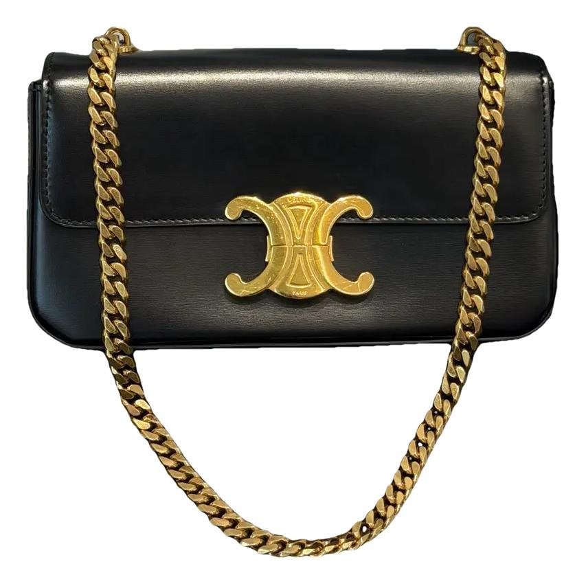 Triomphe chain leather crossbody bag