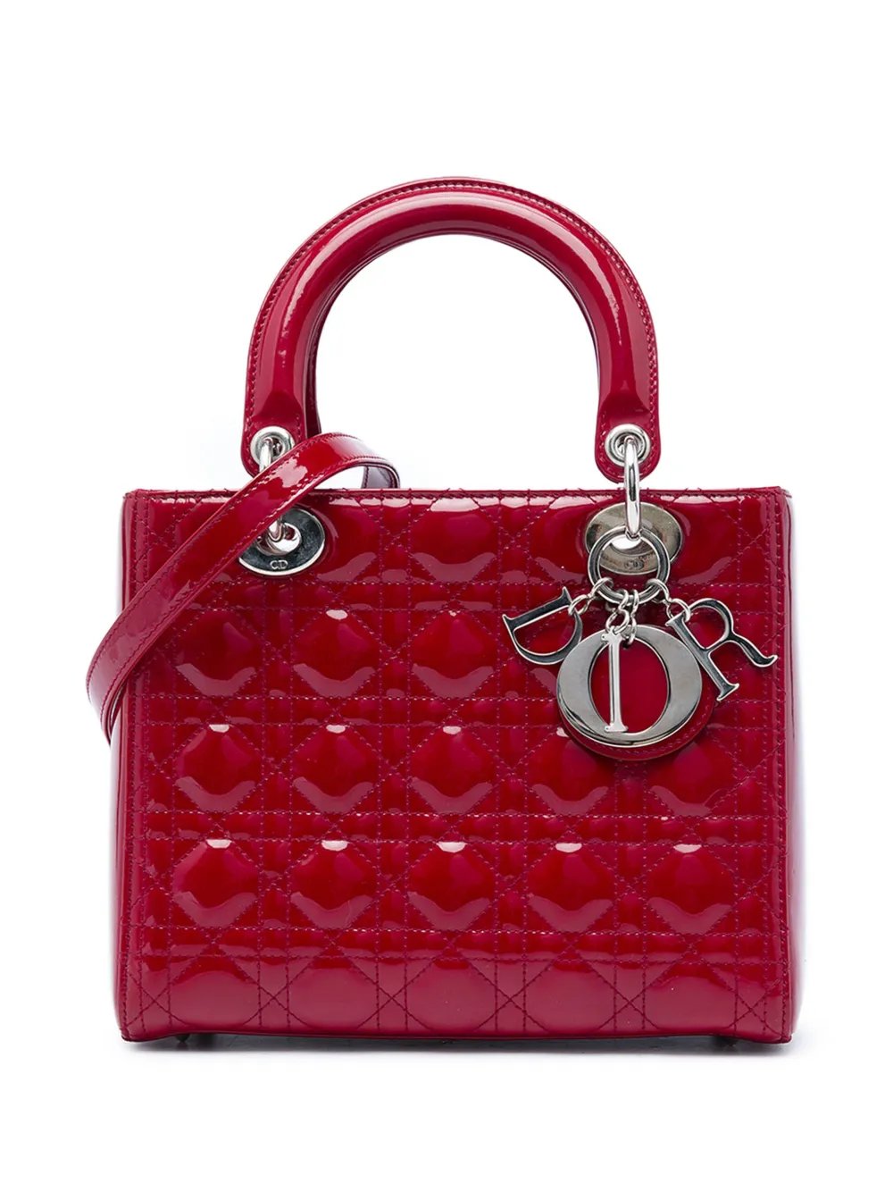 2014 Medium Patent Cannage Lady Dior satchel