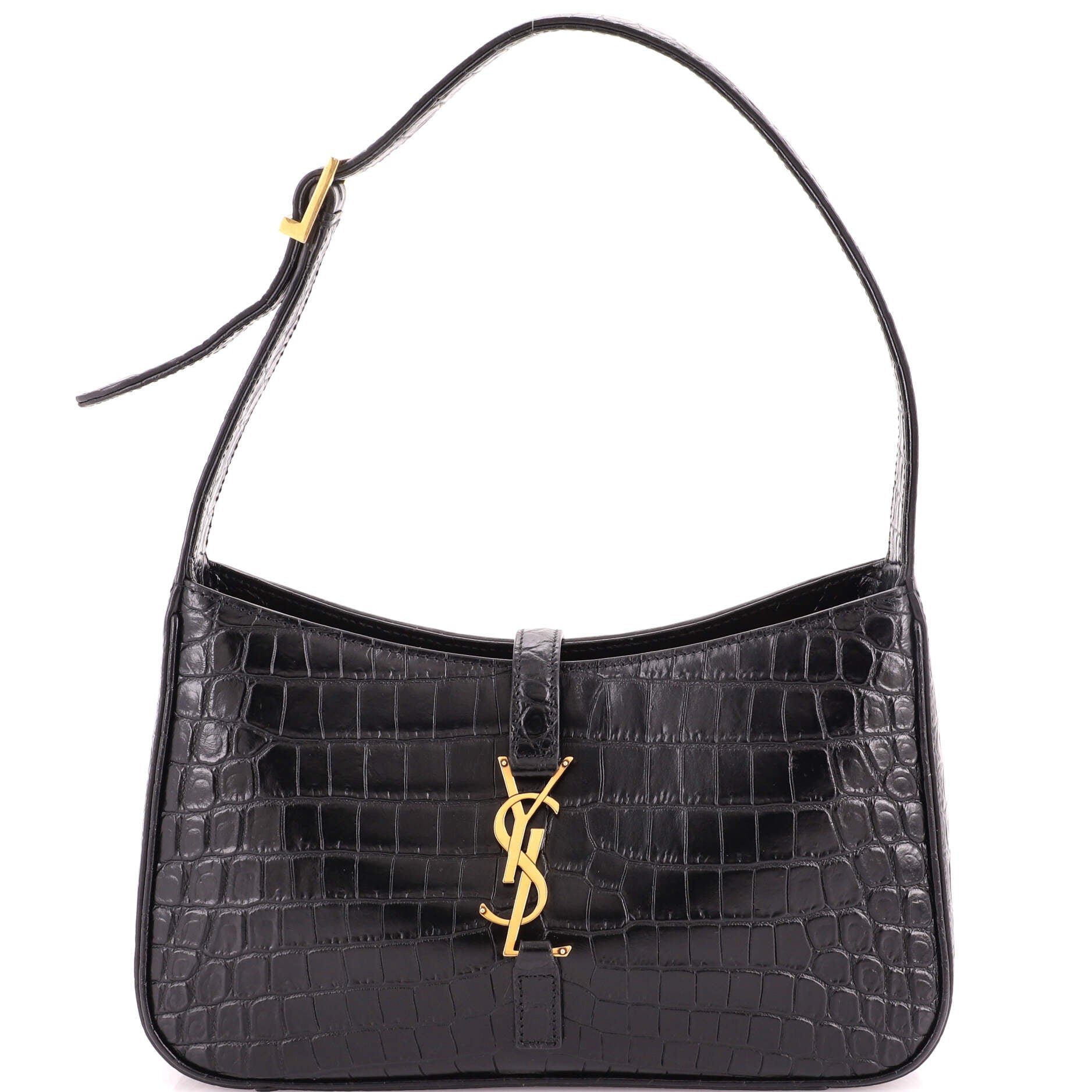 Le 5 a 7 Hobo Crocodile Embossed Leather Small