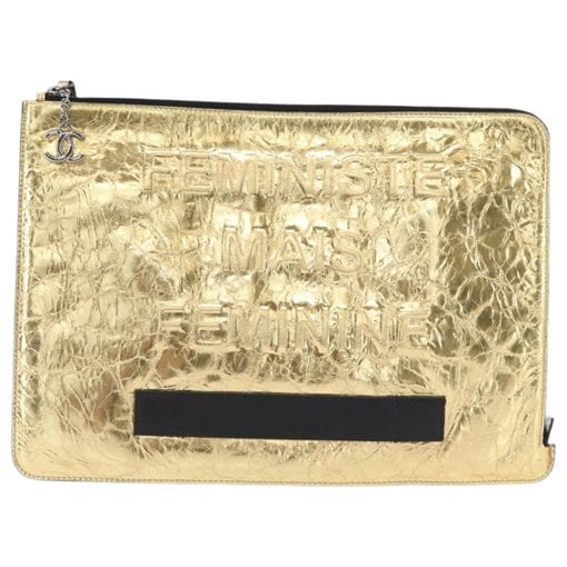 Leather clutch bag