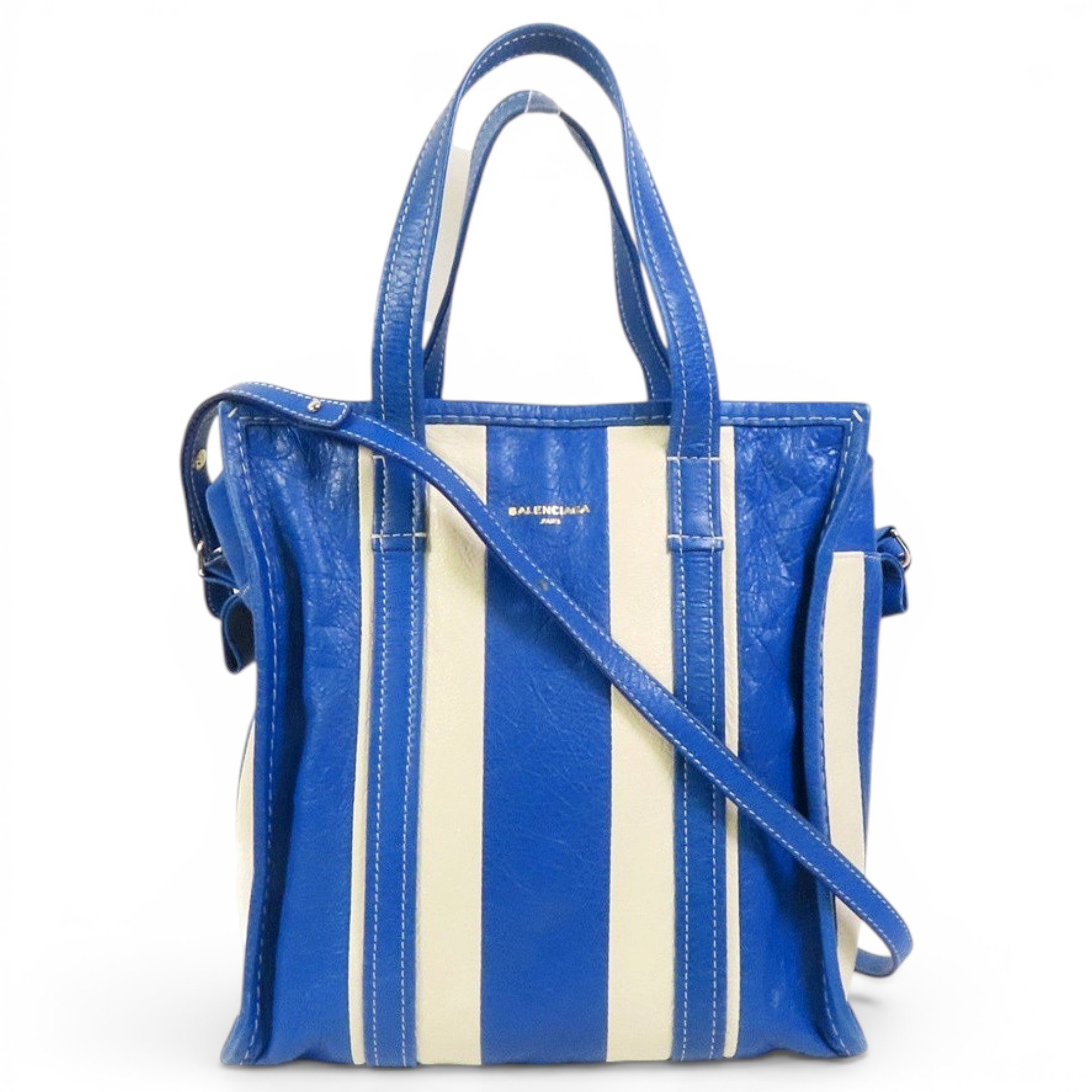 Navy cabas leather tote