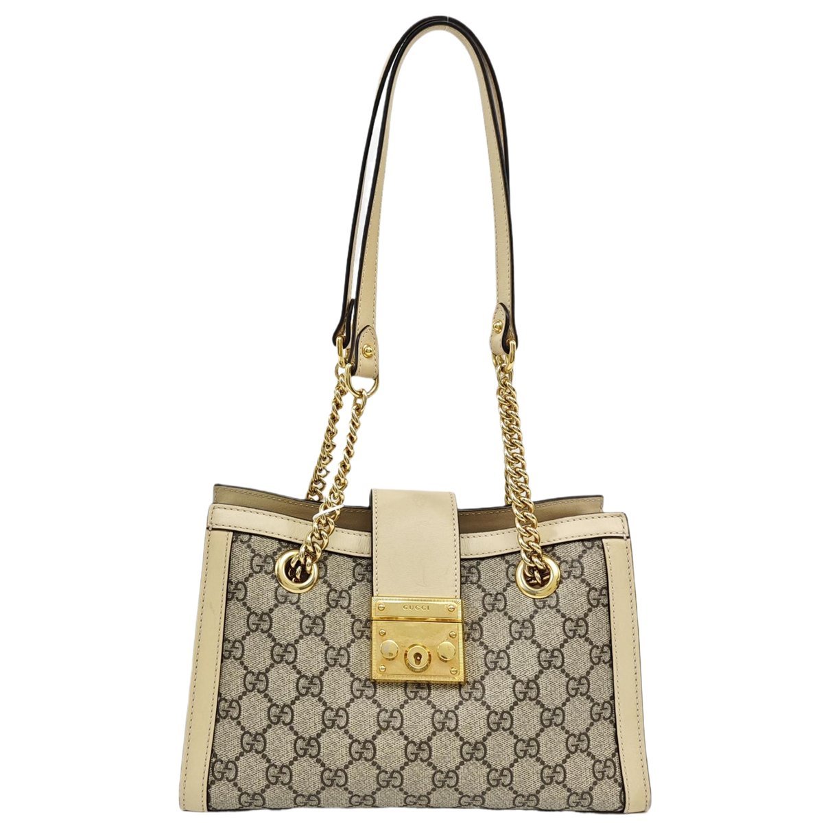 Padlock leather handbag