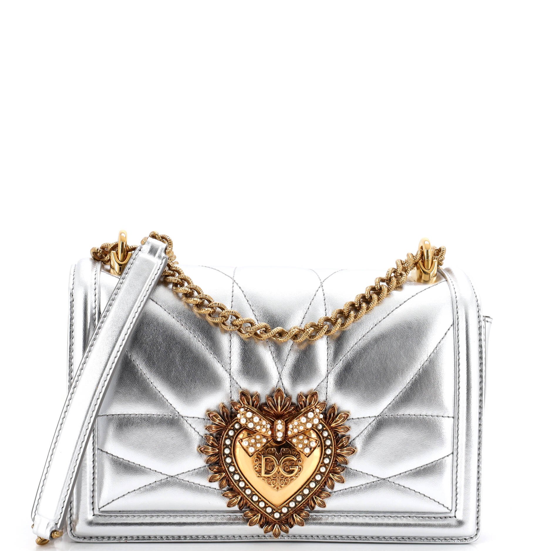 Devotion Full Flap Shoulder Bag Quilted Leather Small