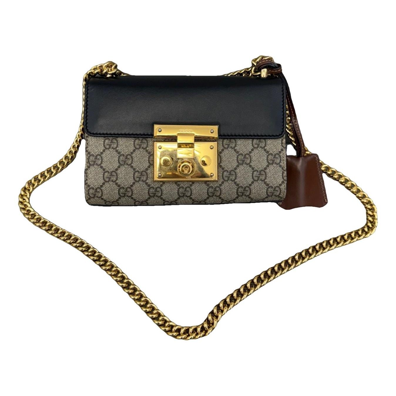 Padlock leather handbag