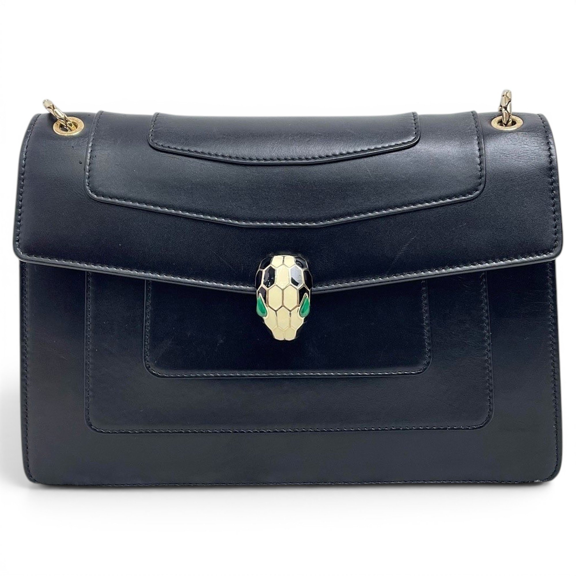 Serpenti leather handbag