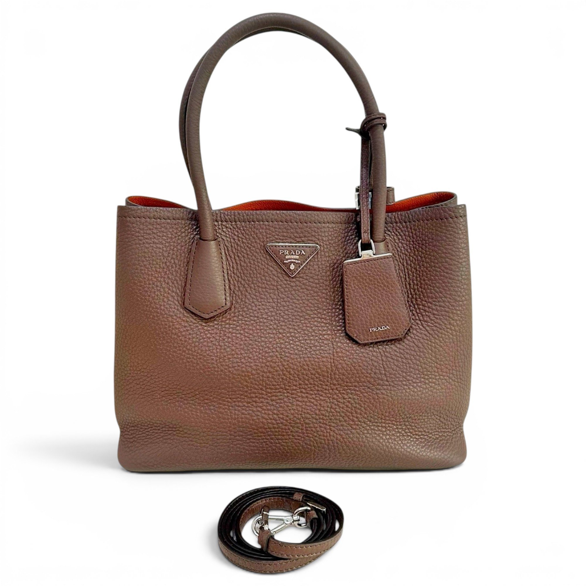 Double leather handbag