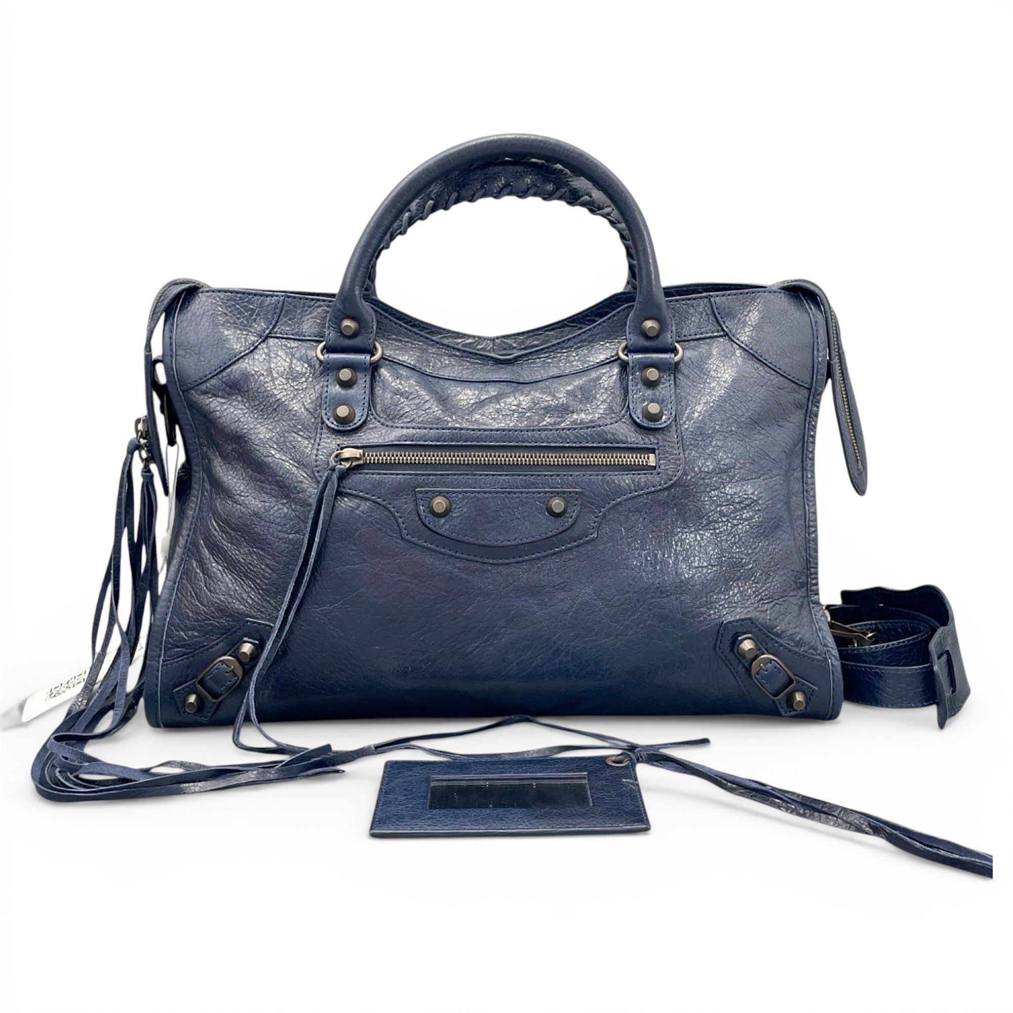 City leather handbag