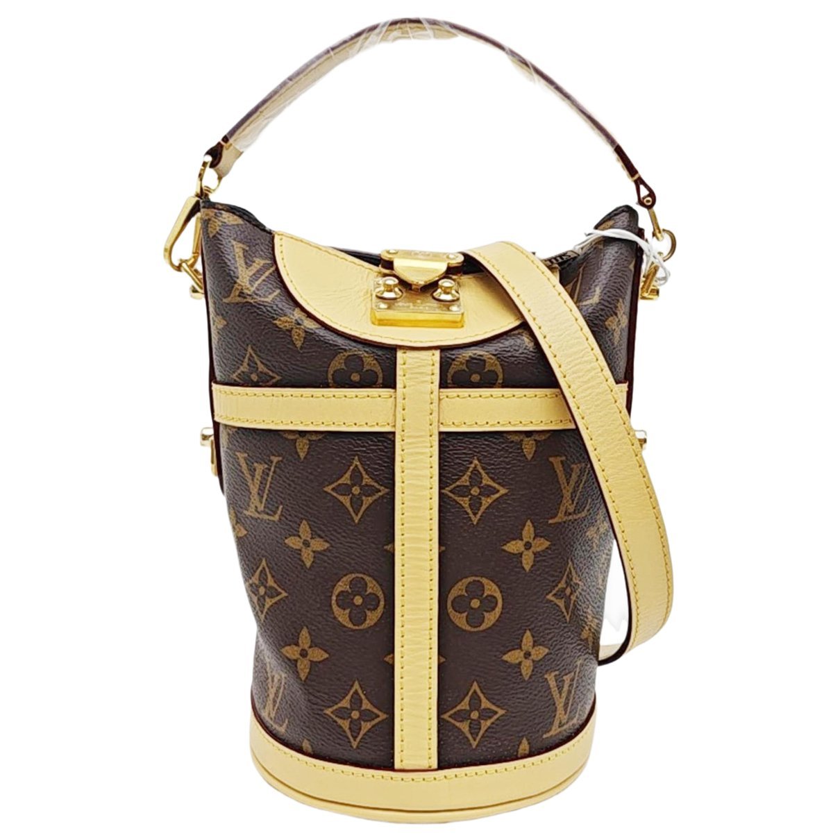 Duffle leather handbag