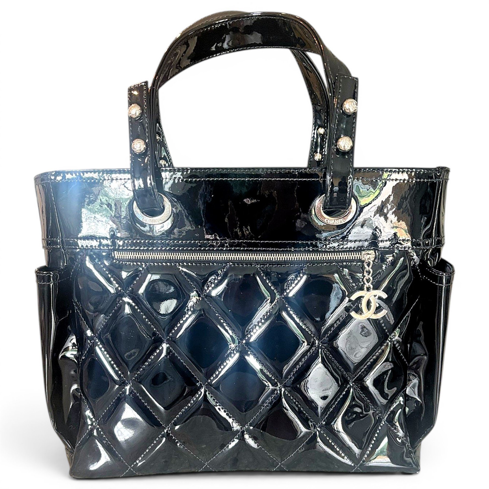 Patent leather tote