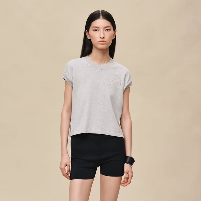 Gris Pervenche Short-sleeve Sweater