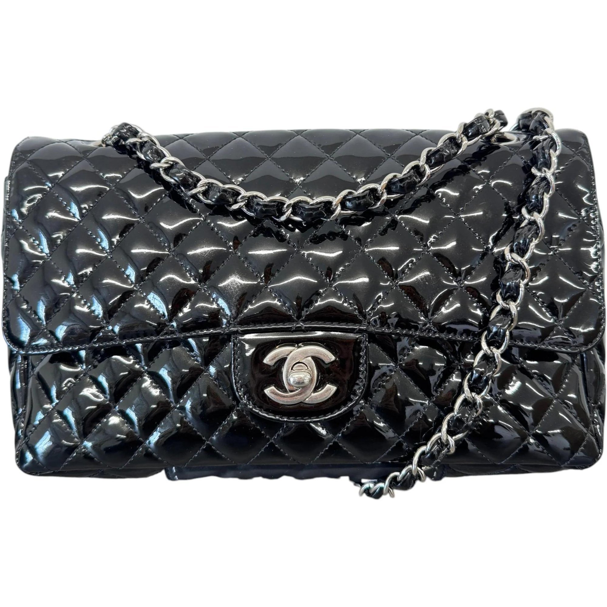 Patent leather handbag