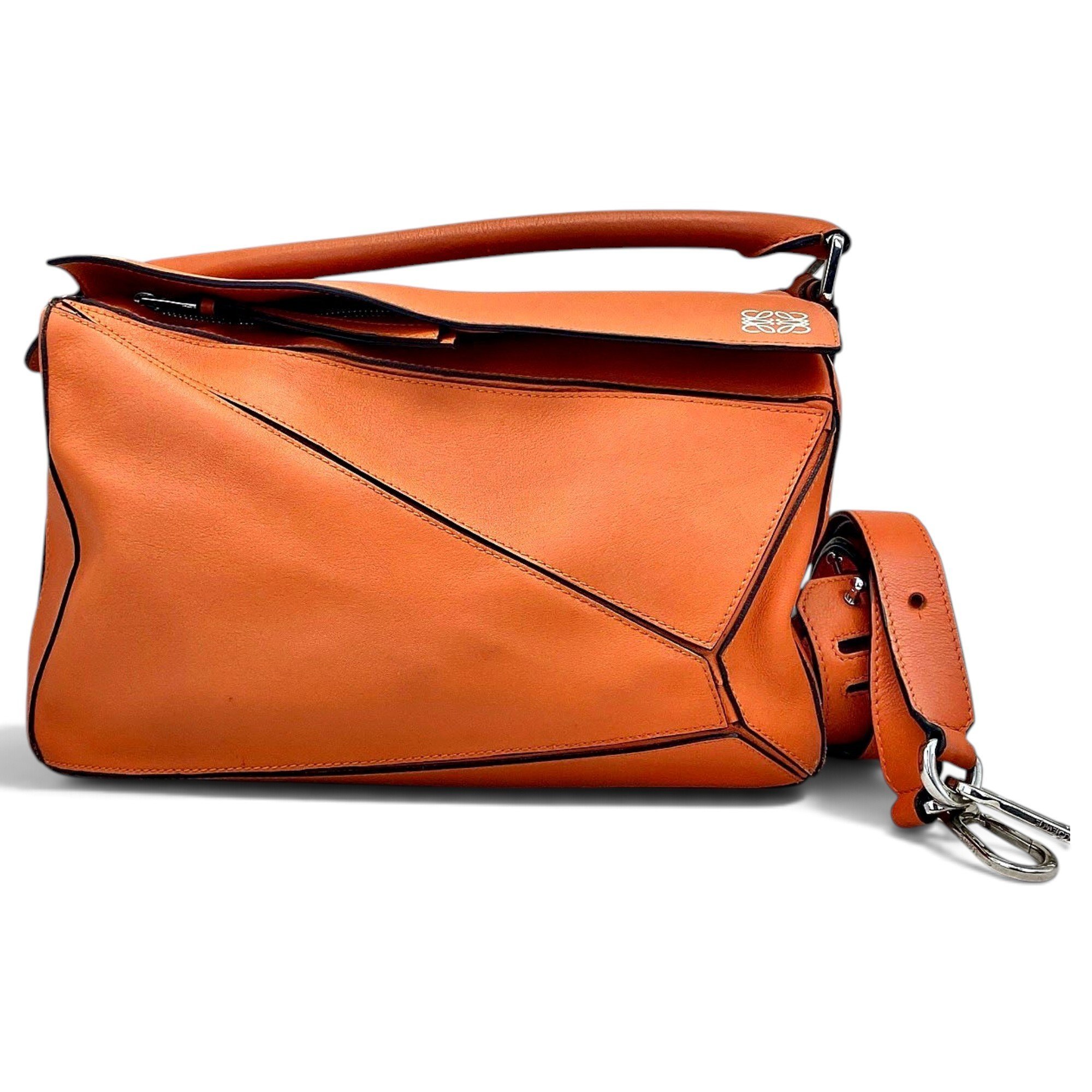Puzzle leather handbag