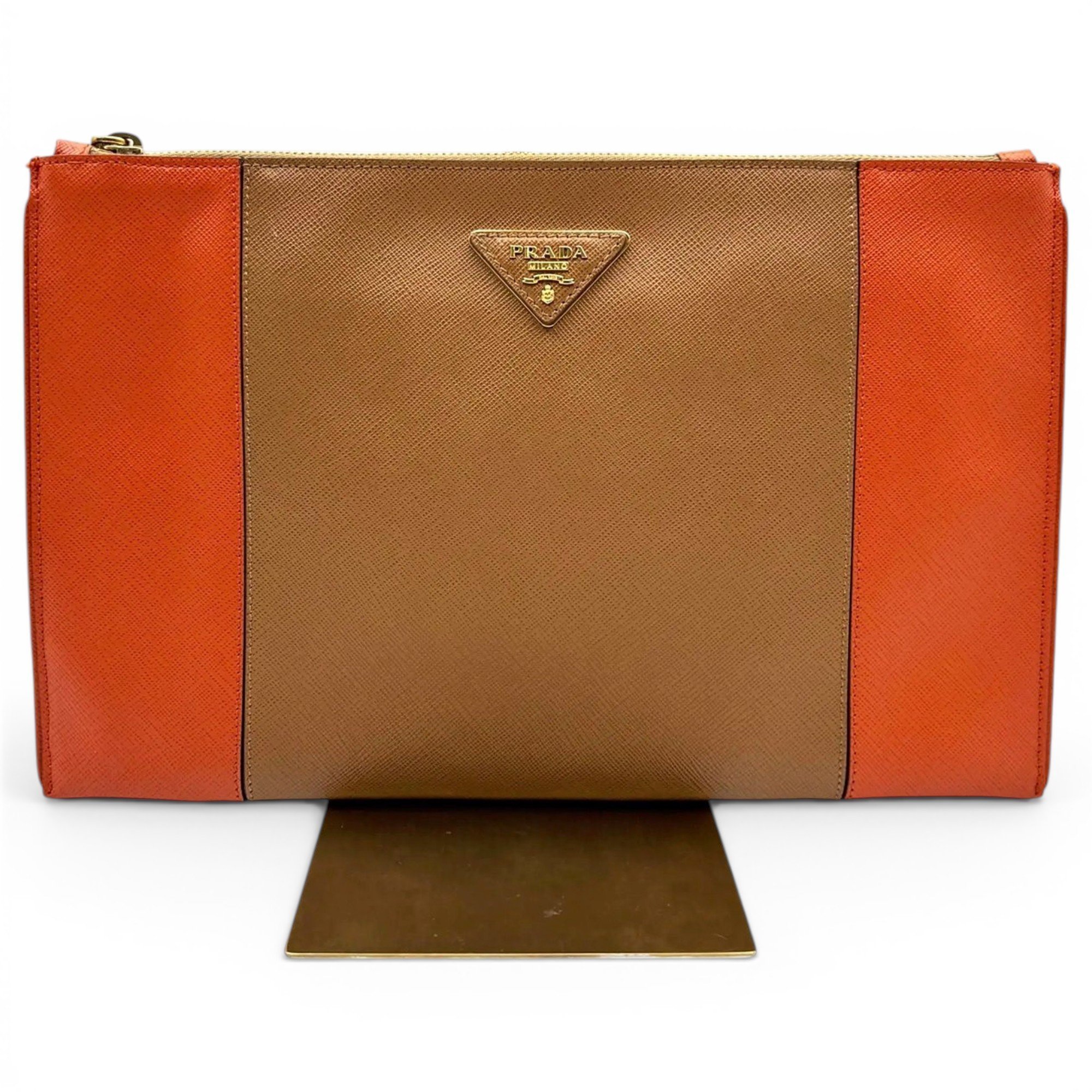 Leather clutch bag