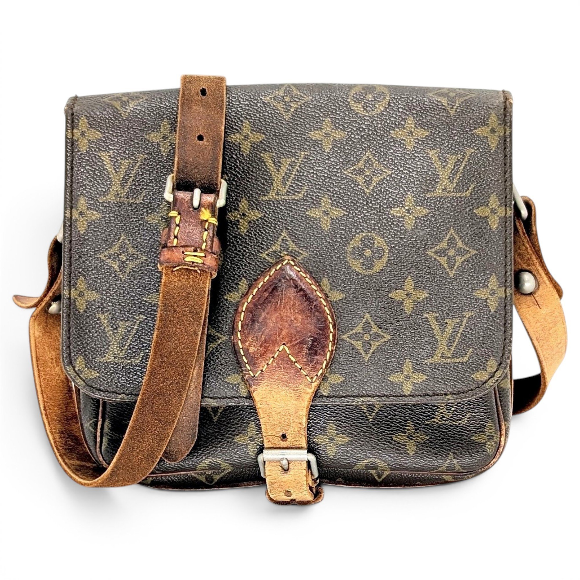 Cartouchière leather handbag