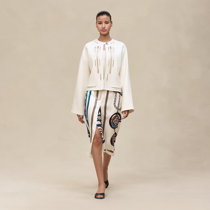 Blanc Naturel Cashmere Embroidered Jacket