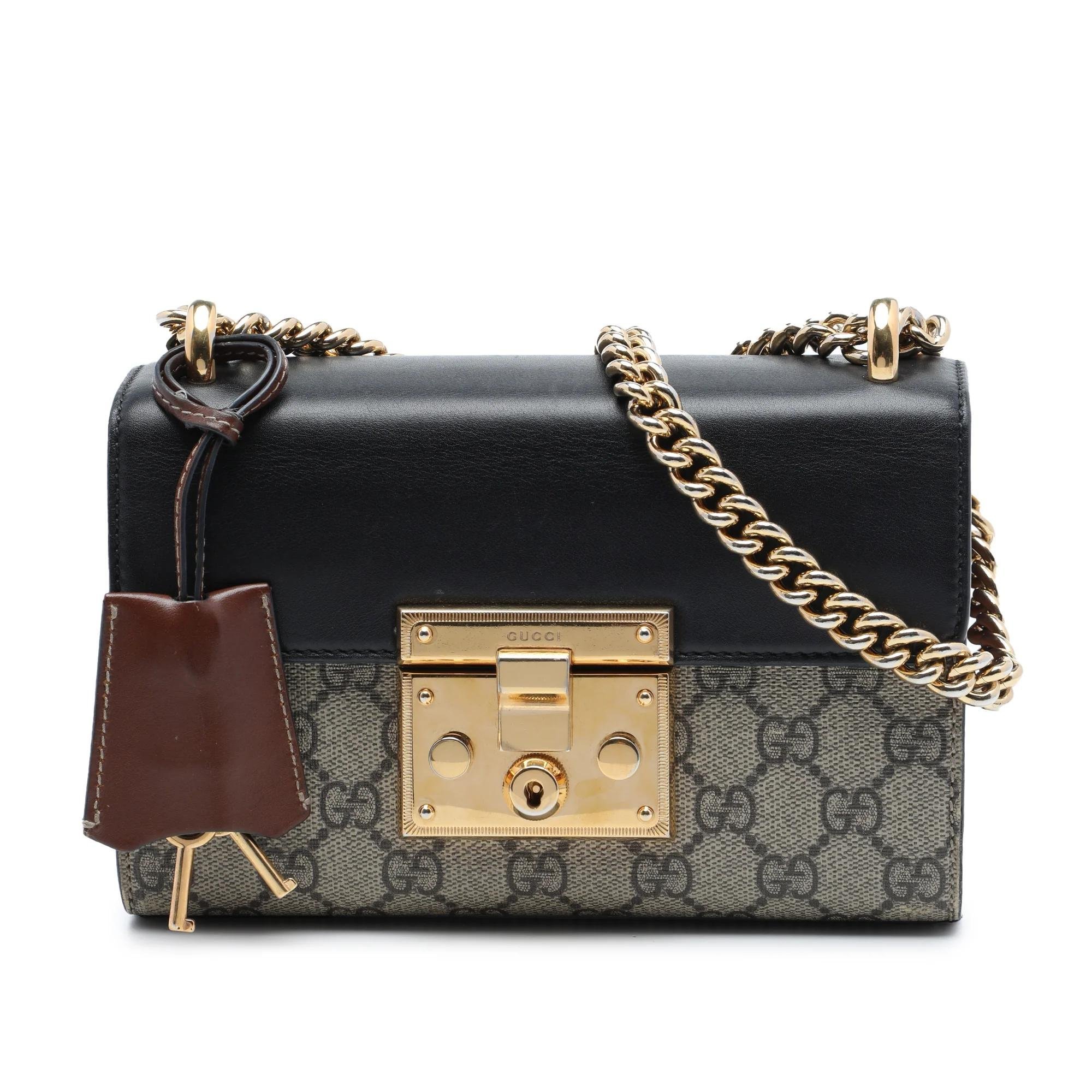 Padlock leather crossbody bag