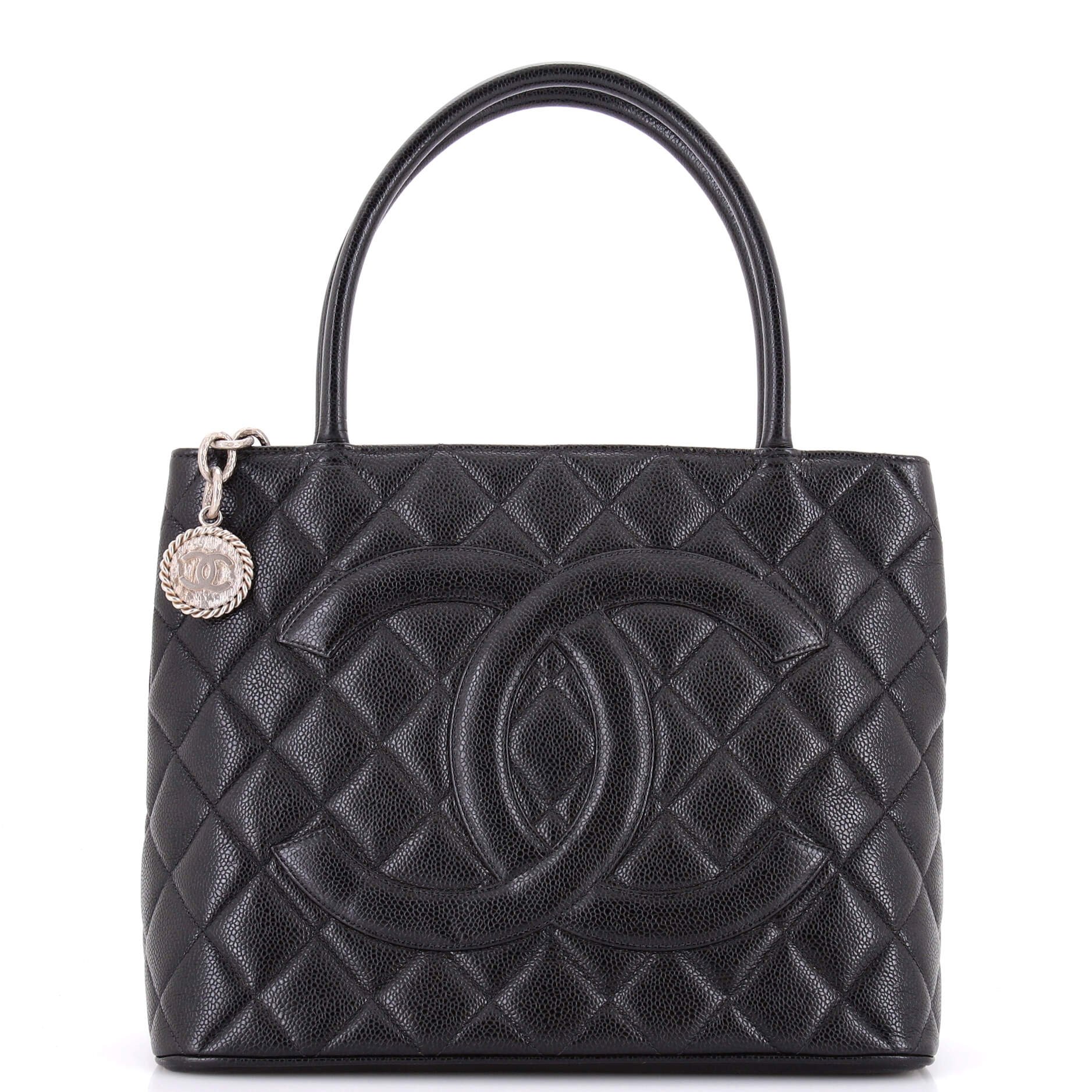 Medallion Tote Quilted Caviar
